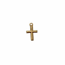 Load image into Gallery viewer, Flat Gold Cross Charm