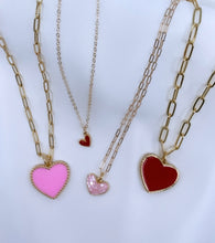 Load image into Gallery viewer, Red Enamel Heart Necklace