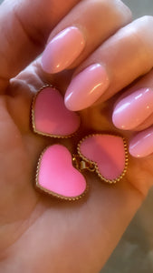 Pink Enamel Heart Pendant