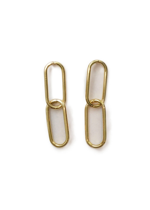 Gold Medium Link Earrings