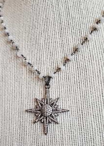 Moon Star Rosary Necklace