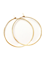 Load image into Gallery viewer, Gold Hammered Hoops