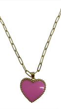 Load image into Gallery viewer, Pink Enamel Heart Pendant