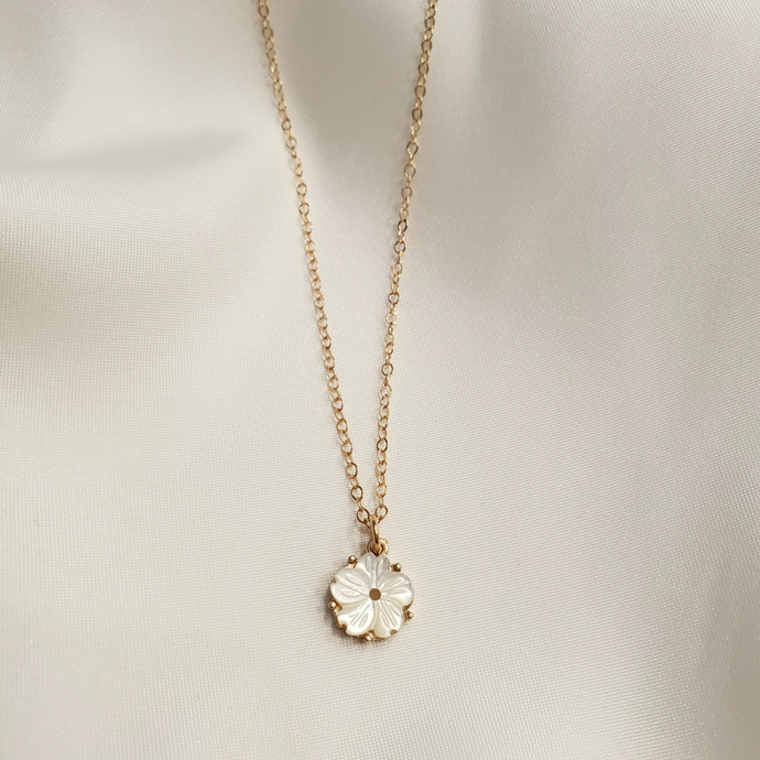 Pearlescent Flower Necklace