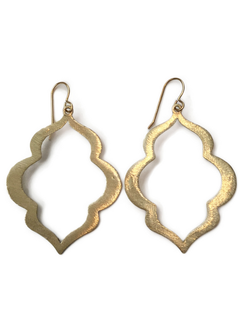 Large Light Gold Chandelier Earrings