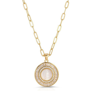 Mother of Pearl Medallion Necklace