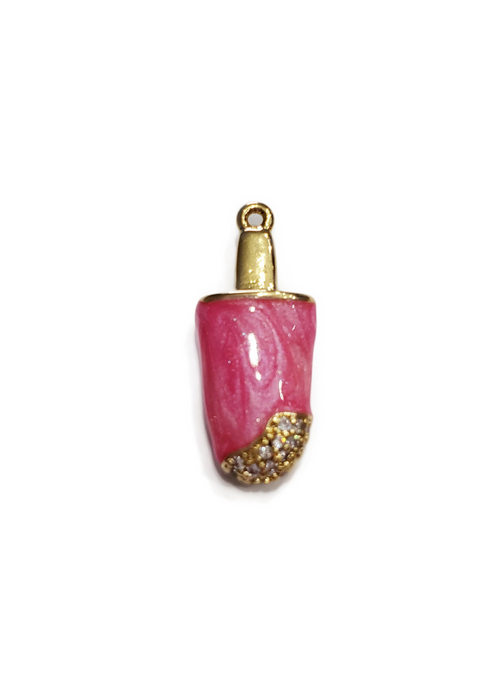 Pink Popsicle Charm - Gold