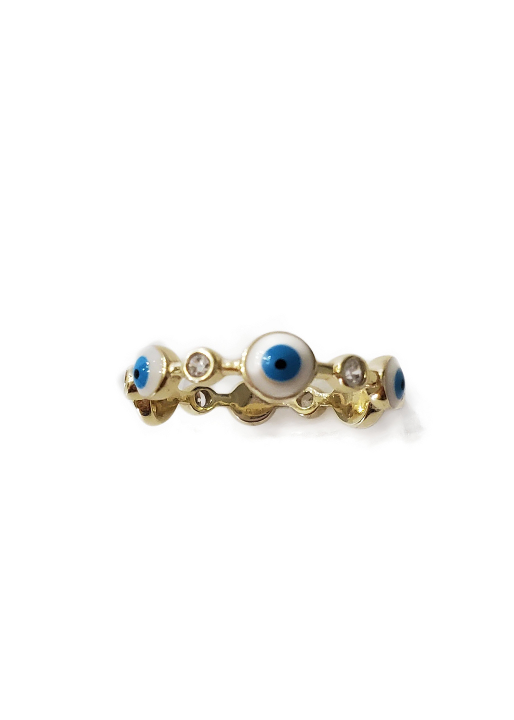 Baby Blue Evil Eye Ring