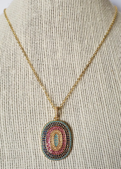 Rainbow Dog Tag Necklace